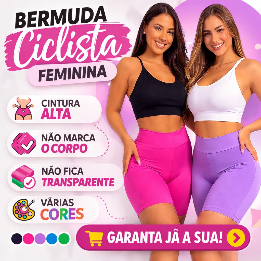 Bermuda Ciclista Feminina Cintura Alta Academia Fitness Shorts Feminino Suplex Não Transparente