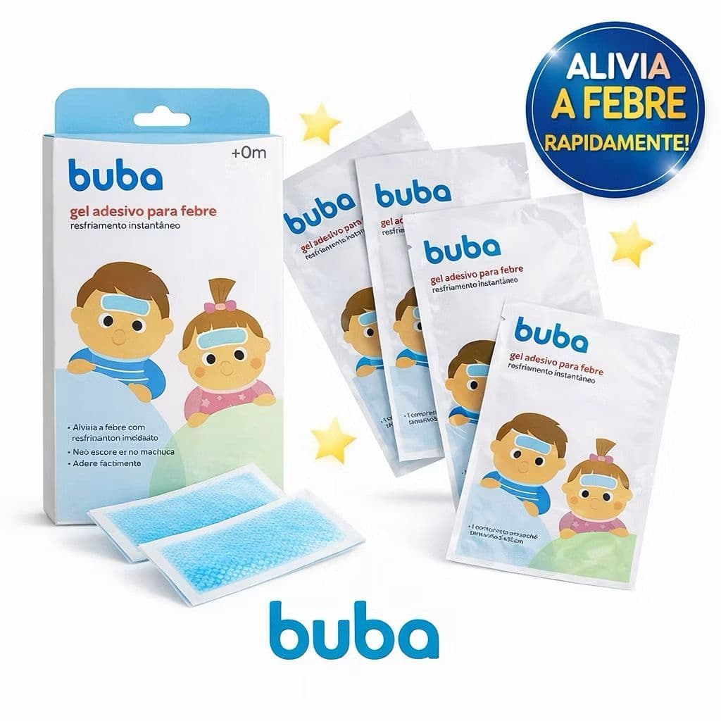 Compressa Gel Adesiva Buba +0m – Alívio da Febre, Refrescante e Confortável