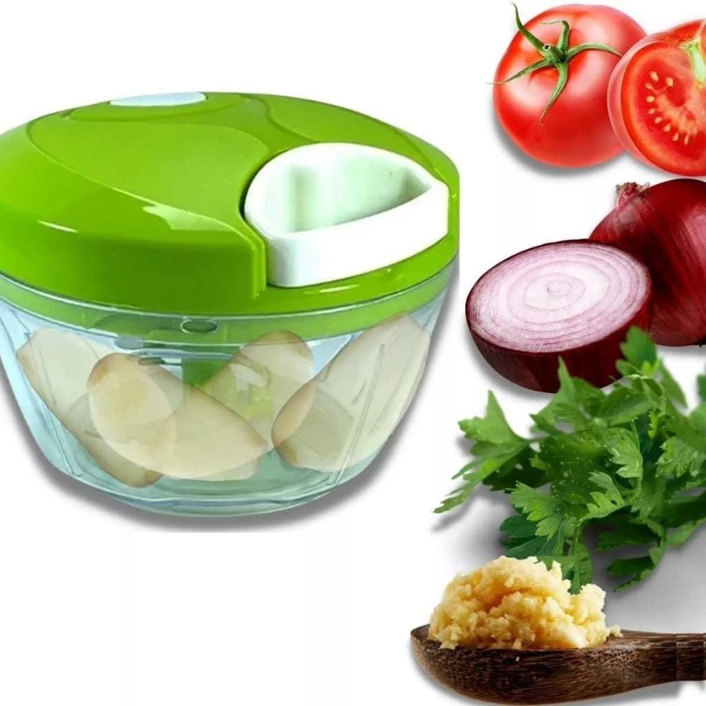 Processador de Alimento Triturador Fatiador Manual Cozinha Cortador 500ml