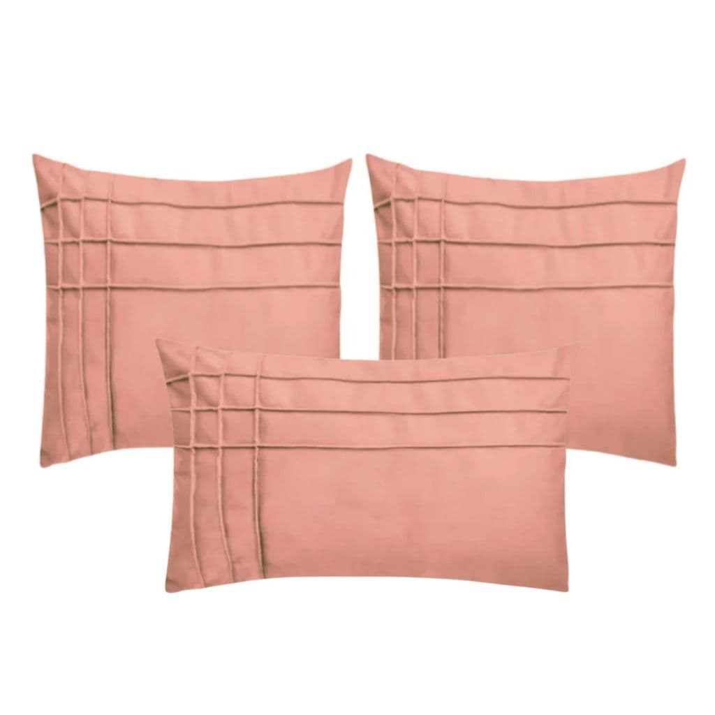 Kit 2 Capas de Almofada Suede Drapeada II 45cm x 45cm + 1 Capa Baguete