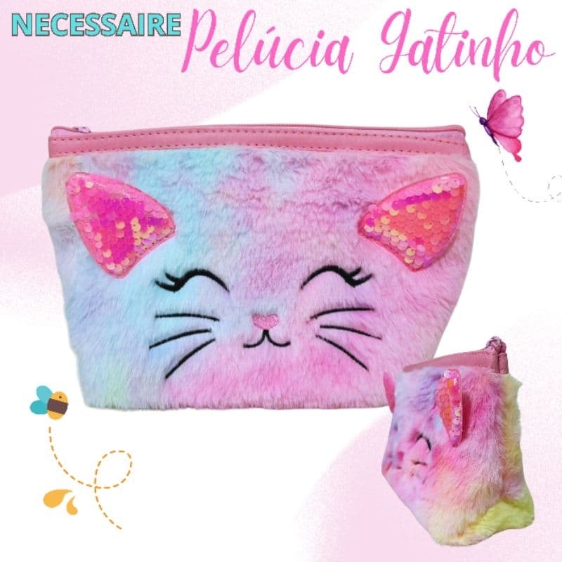 Necessaire pelucia gatinho