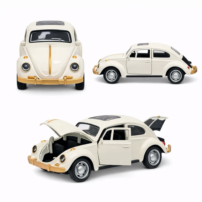 Miniatura Fusca Clássico Metal Abre Portas Capô Porta-Malas