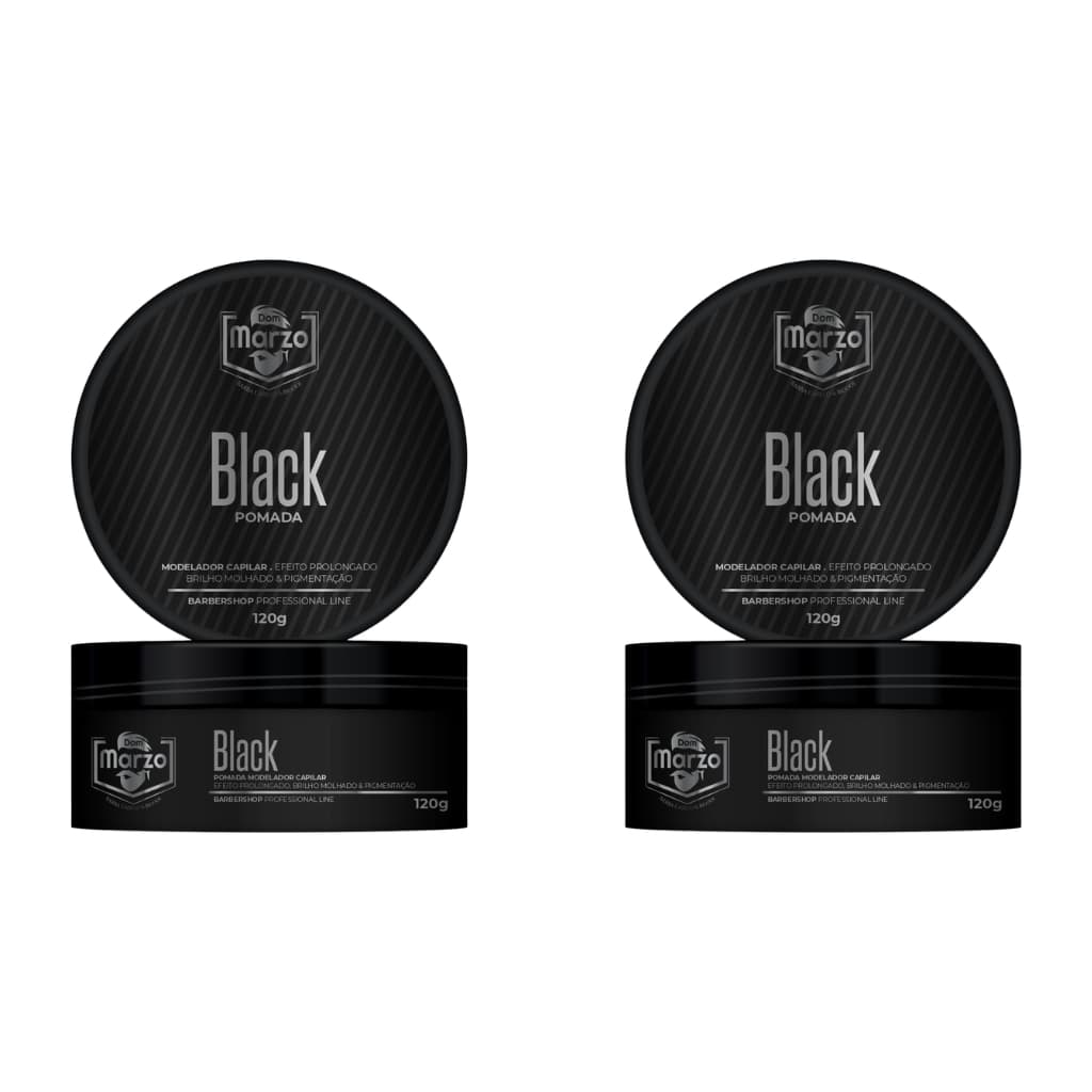 Kit 2 Pomada Capilar Pasta Modeladora Efeito Black Escurecedor 120g