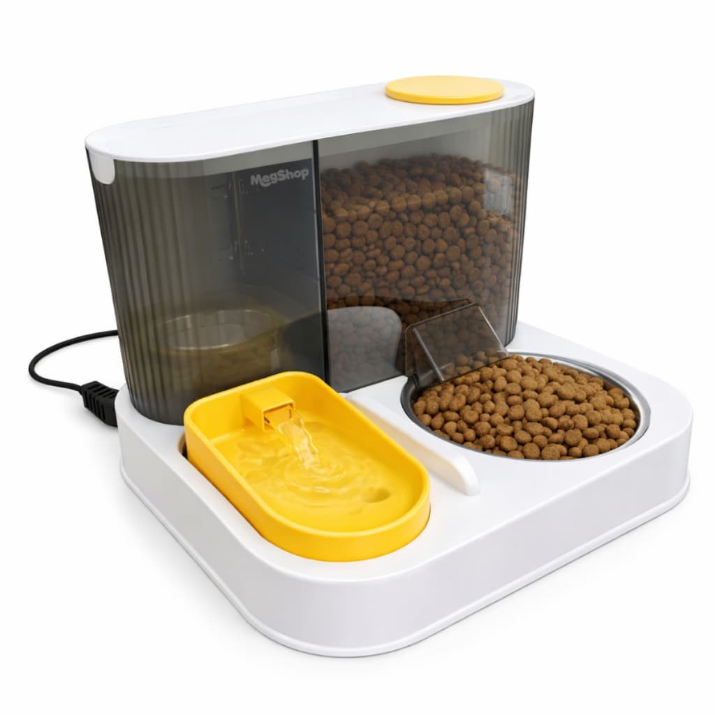 Comedouro e Bebedouro Automatico 2 em 1 Fonte Bivolt para Caes e Gatos