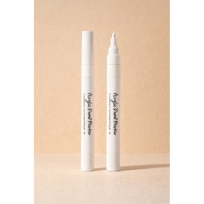 Kit 2 Canetas de Detalhe Branca Ponta Fina Marcador Acrílico para Desenho e Artesanato