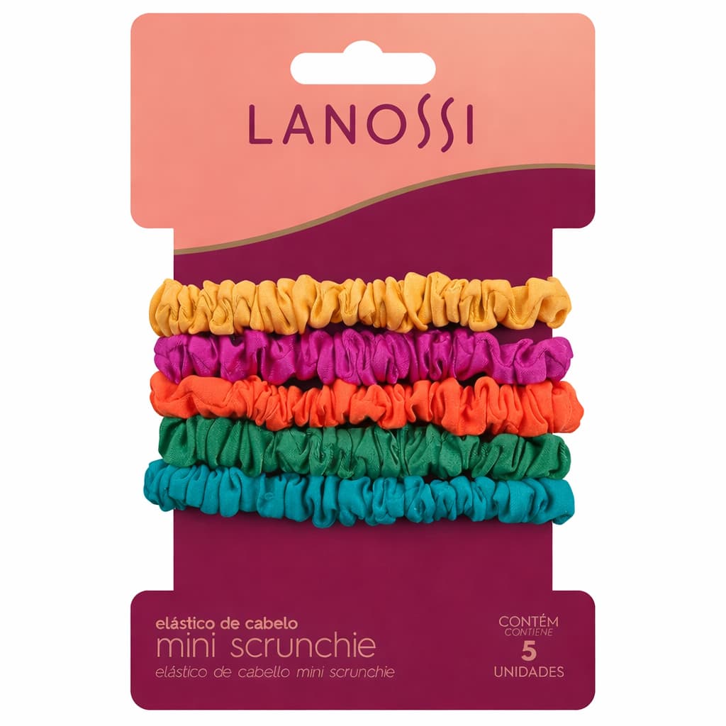 Kit 5 Unidades De Elásticos De Cabelo Pulseira Mini Scrunchie Xuxinha Lacinho Colorido Lanossi