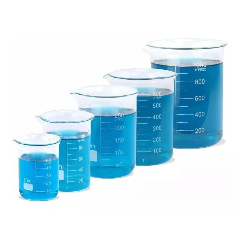 Becker/Bequer Vidro Forma Baixa 25, 50, 100, 250, 500, 1L Griffin Boro 3.3 Com Graduação