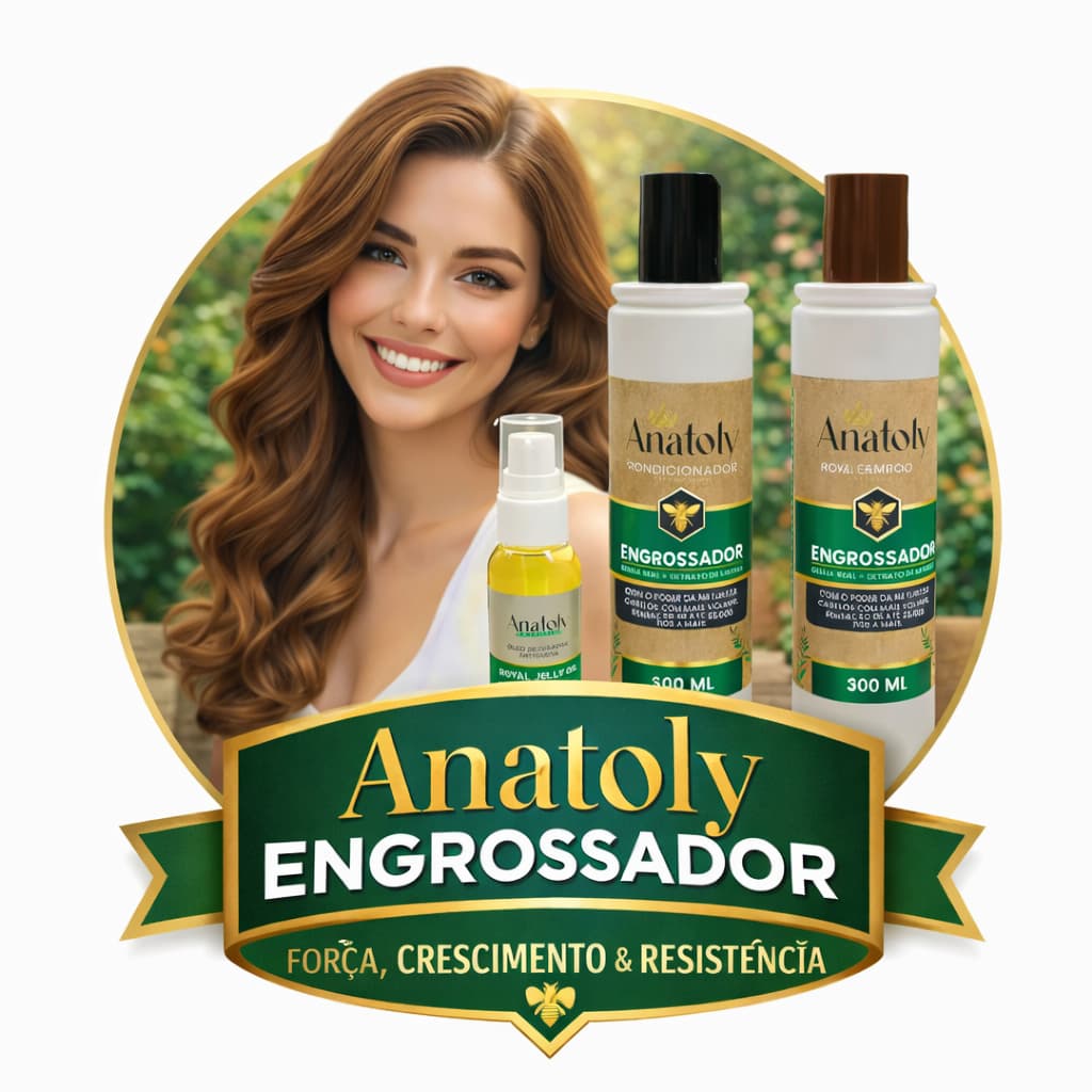 Kit Engrossador Shampoo e condicionador Anatoly Antiqueda 2x300ml + Óleo Reparador Antiqueda Anatoly