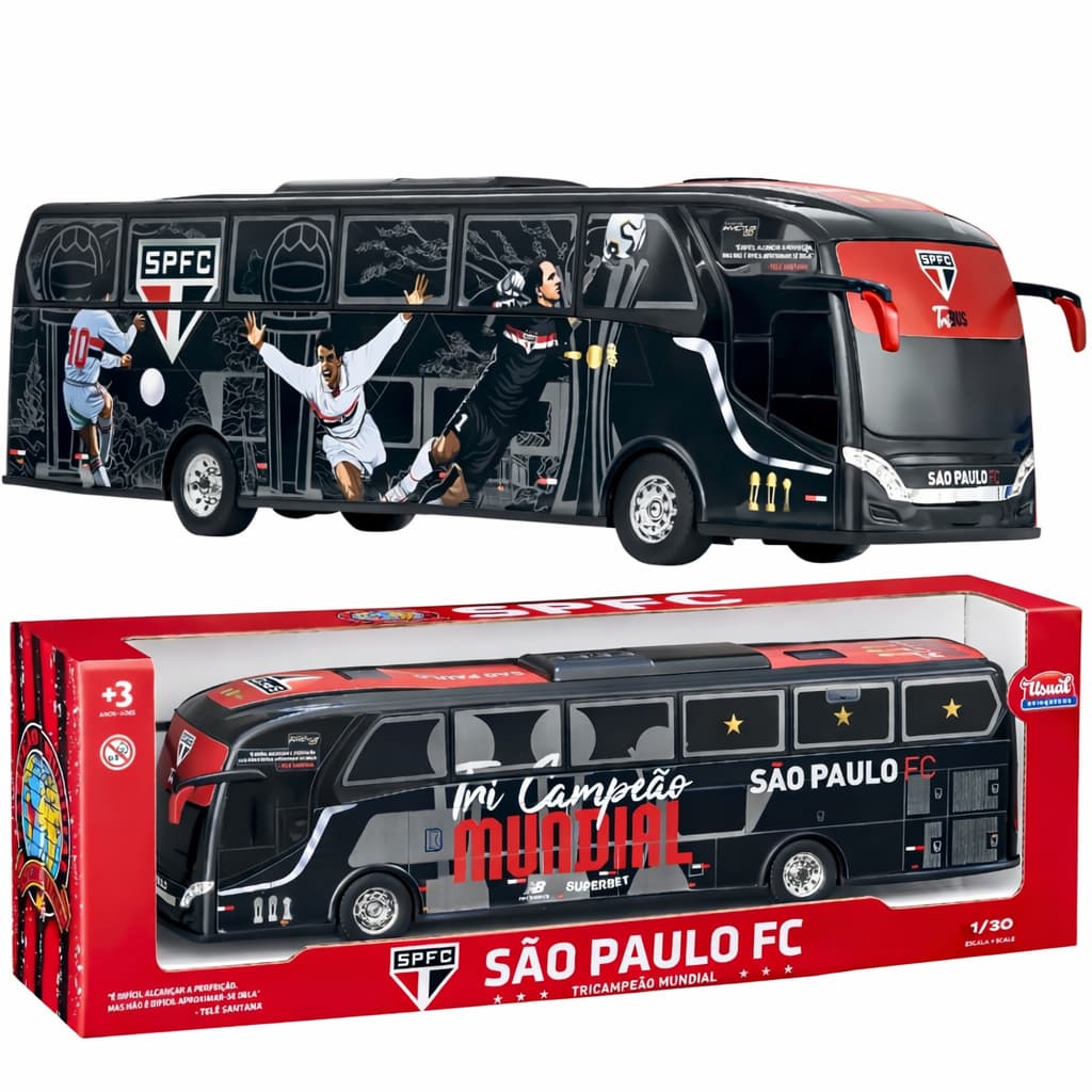 Miniatura Ônibus Réplica São Paulo Fc Tricolor Oficial