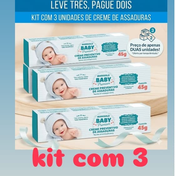 Marigold pomada Baby Kit Creme Assadura Leve 3 Pague 2