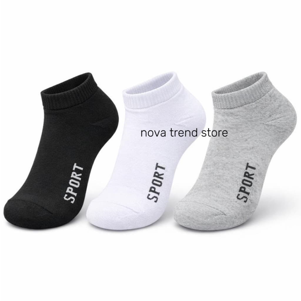 Meia Masculina Algodão SPORT Cano Curto Kit 3 6 12 Pares Preto Branco Cinza Confortável
