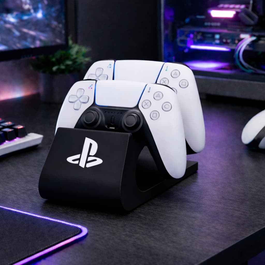 Suporte Duplo Para Controles Ps5 Design Gamer Suporte Ps5 Branco
