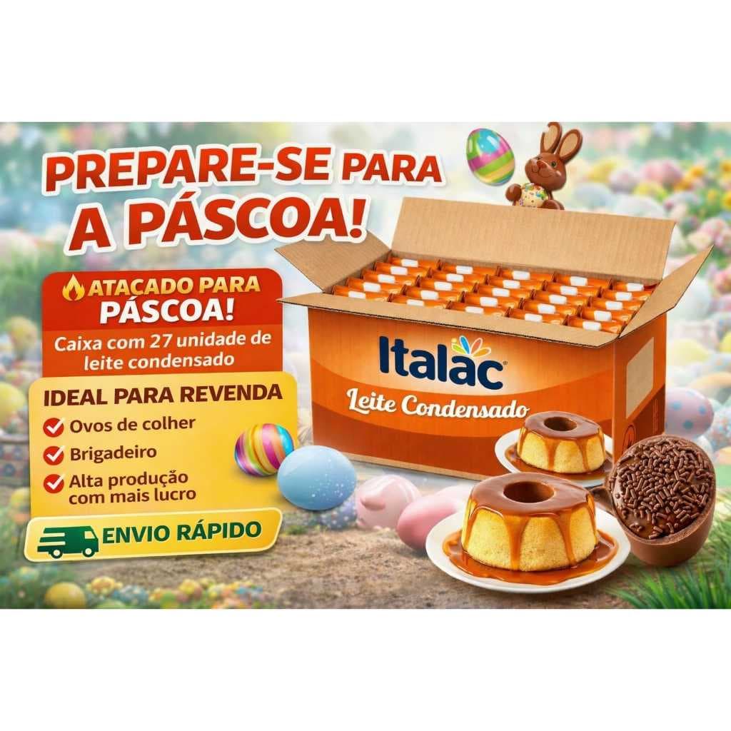 Caixa Leite Condensado Italac 395g c/27 Atacado | Ideal Revenda e Páscoa