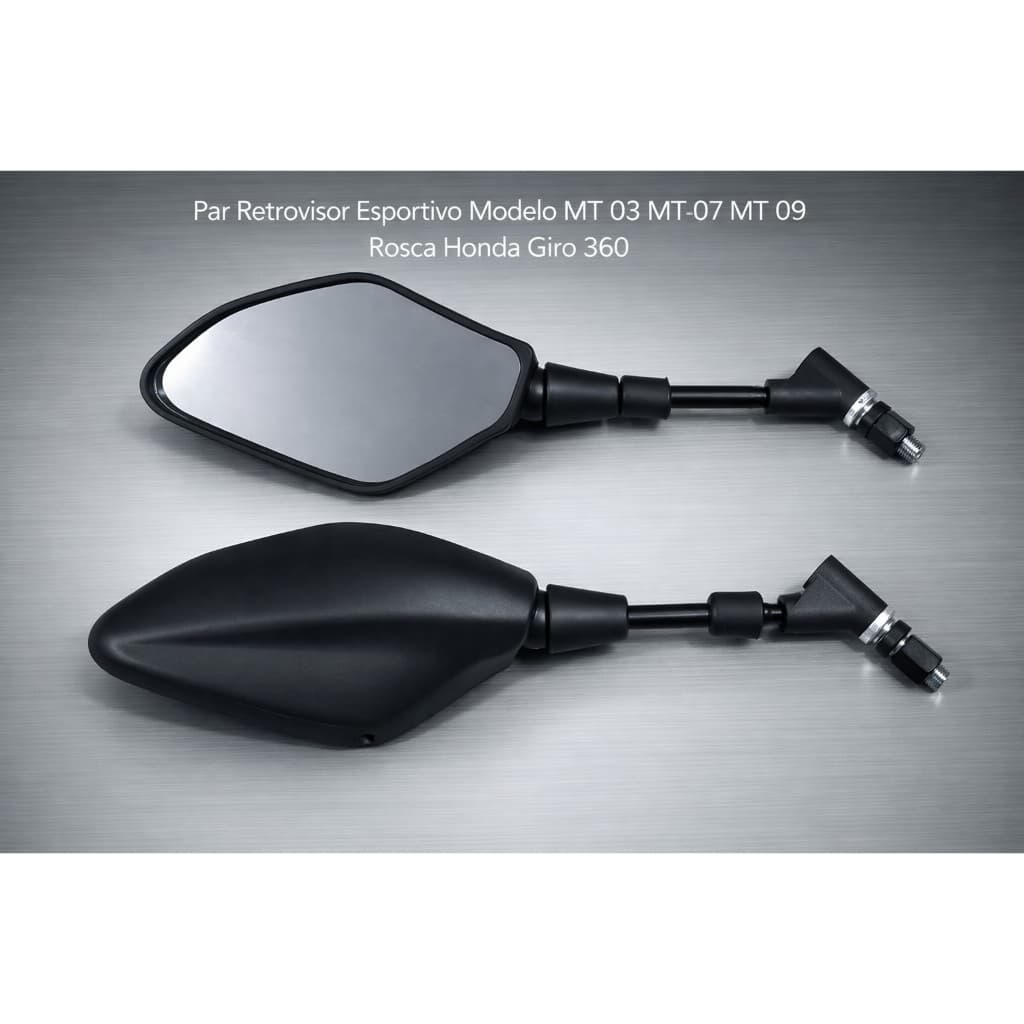Par Retrovisor Esportivo Modelo MT 03 MT 07 MT 09 Rosca Honda Giro 360