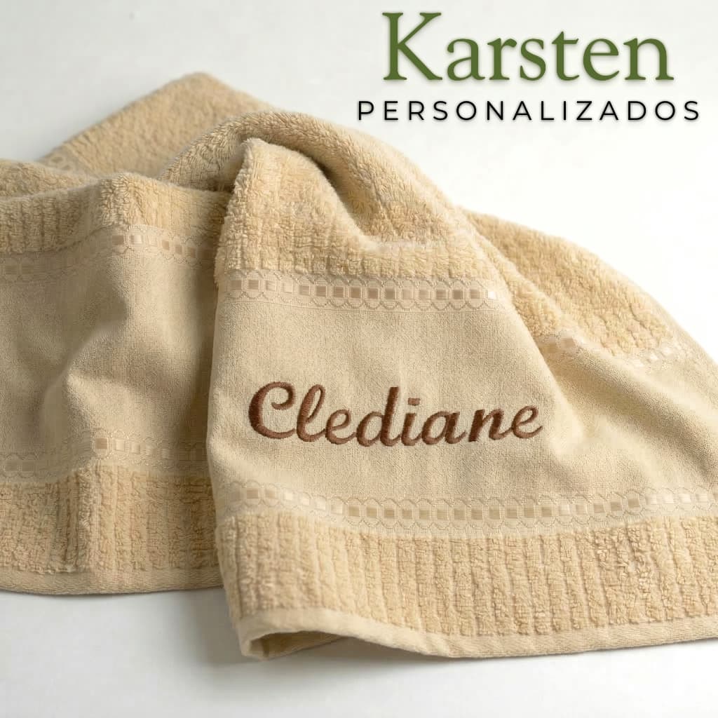 Toalhas de Banho Karsten Stella Bordado + Nome Personalizado Na Toalha Karsten