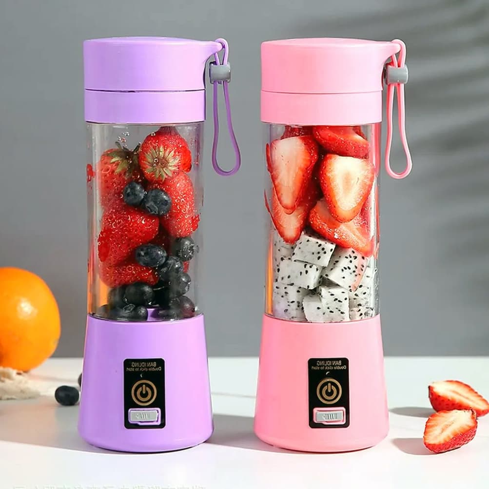 Mini Liquidificador Portátil Shake Com 6 Lâminas 380ML Copo de Suco Recarregável USB
