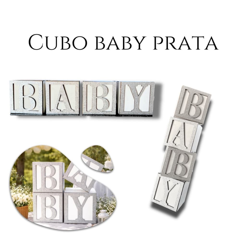Cubo Mdf Cubo Baby Decoração de Festa Decoração Revelação Mdf 20x20cm Chá de Bebê