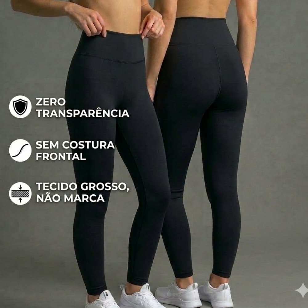 Calça Legging ZERO TRANSPARÊNCIA Tecido Grosso Sem Costura Frontal Não Marca Suplex Premium Academia Treino Blogueira