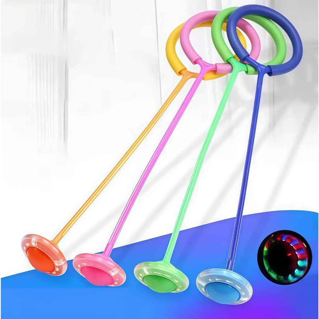 Brinquedo Corda de Pular Giratória Skip Ball Pula Infantil Tornozelo Com Led