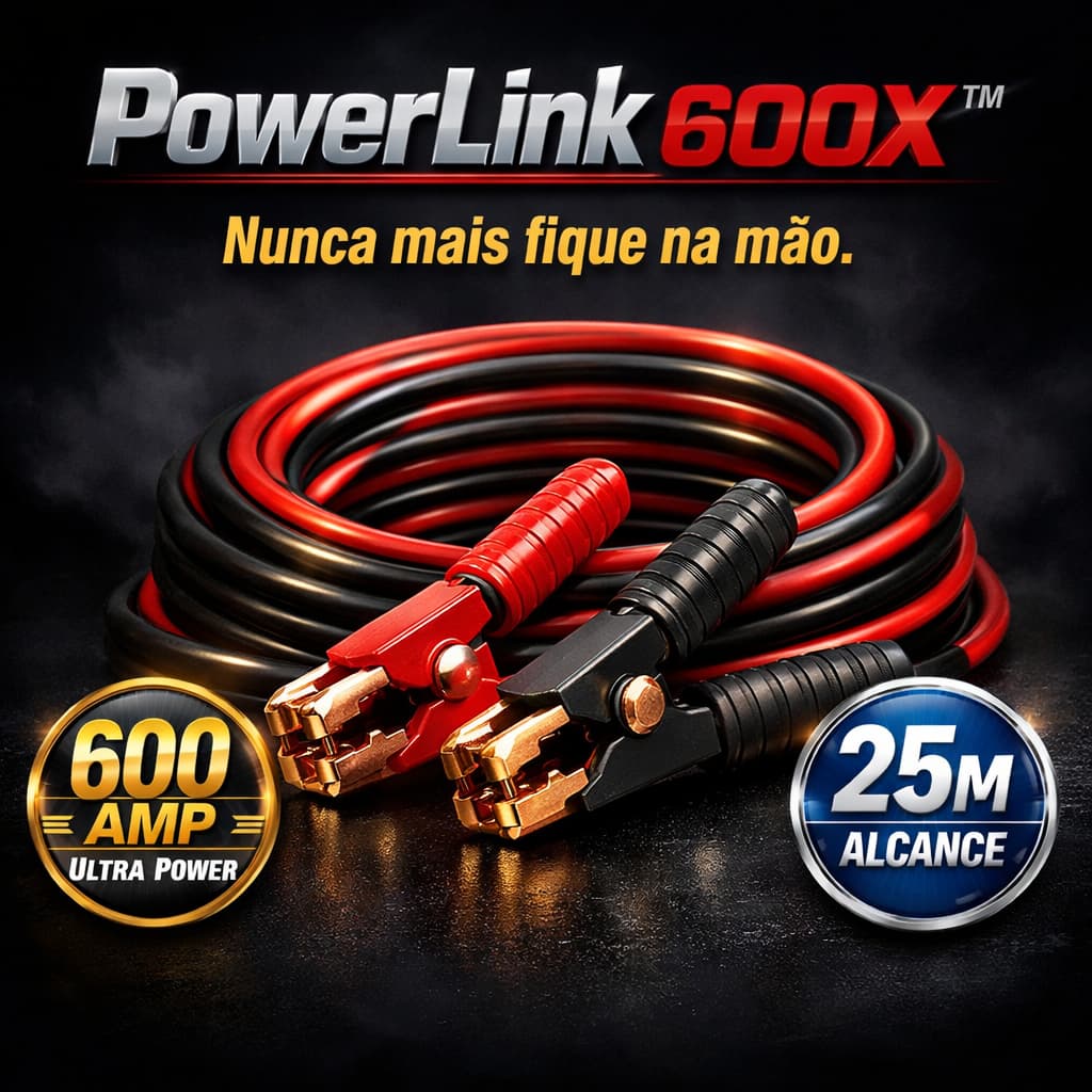 Kit Cabos Recarga Bateria Automotiva 600 Amp 25 Metros Chupeta Auto Motor
