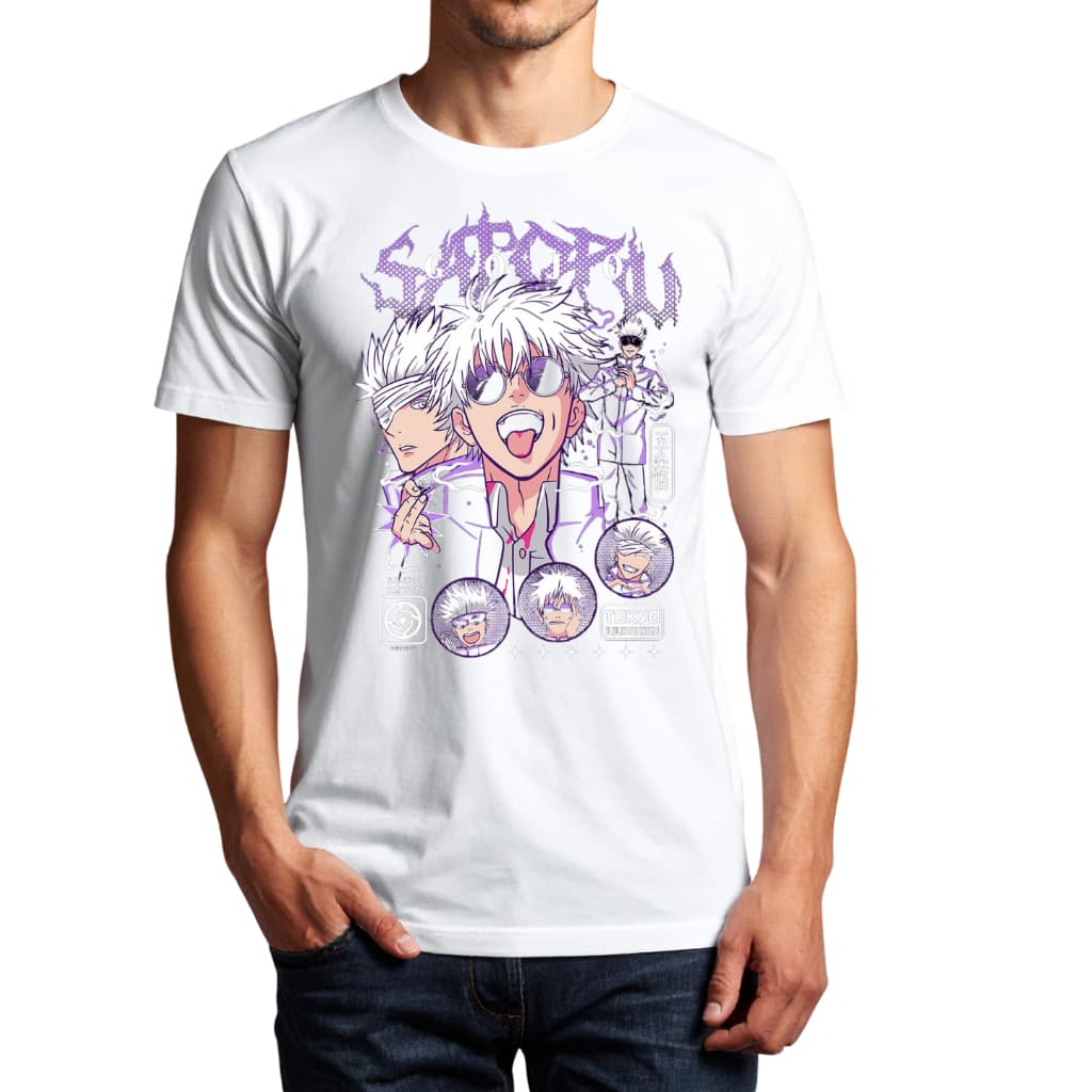 Camiseta Camisa Satoru Gojou Branca