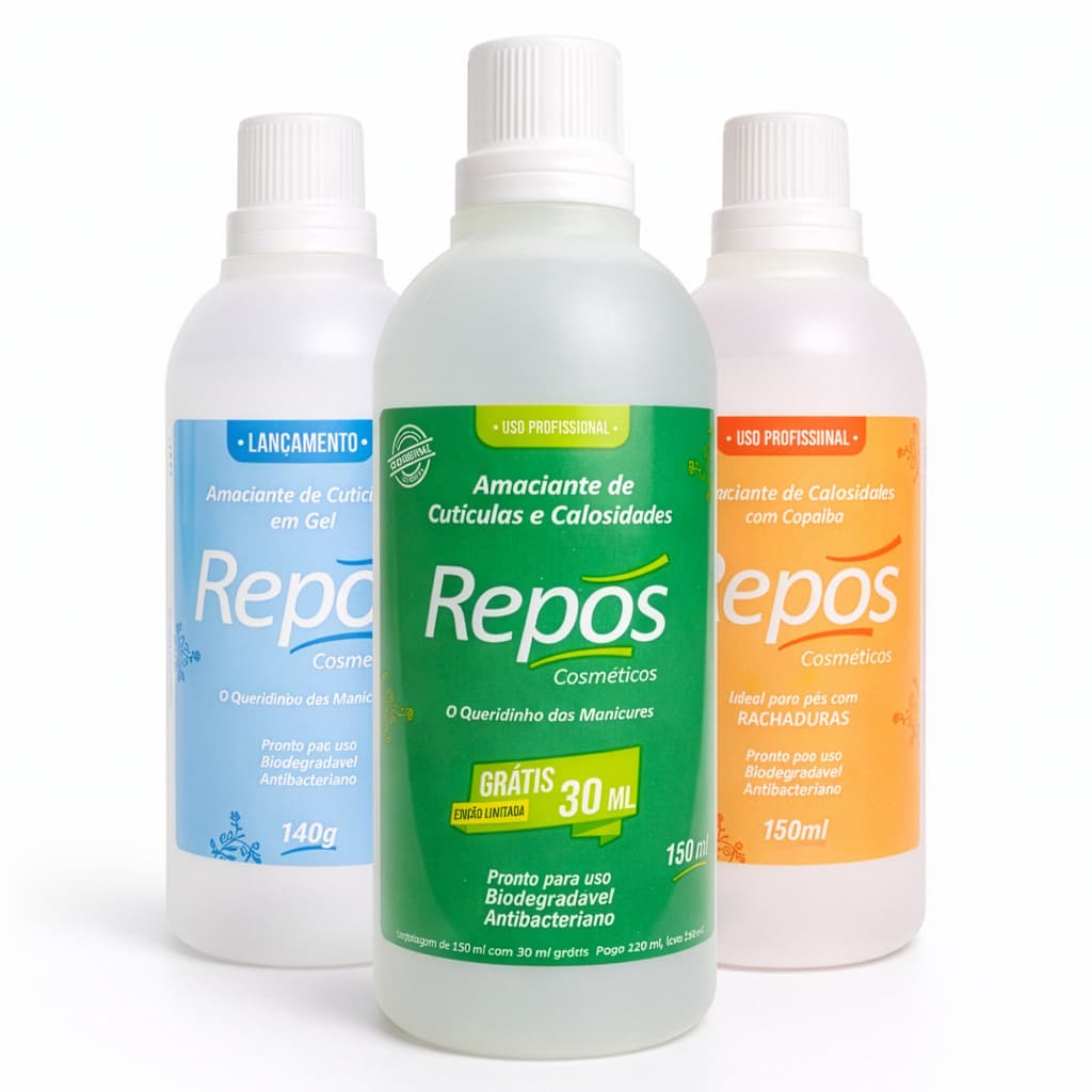 Amaciante Amolecedor Cutículas E Calosidade Mão e Pés Manicure Profissional Líquido 150ml Repos