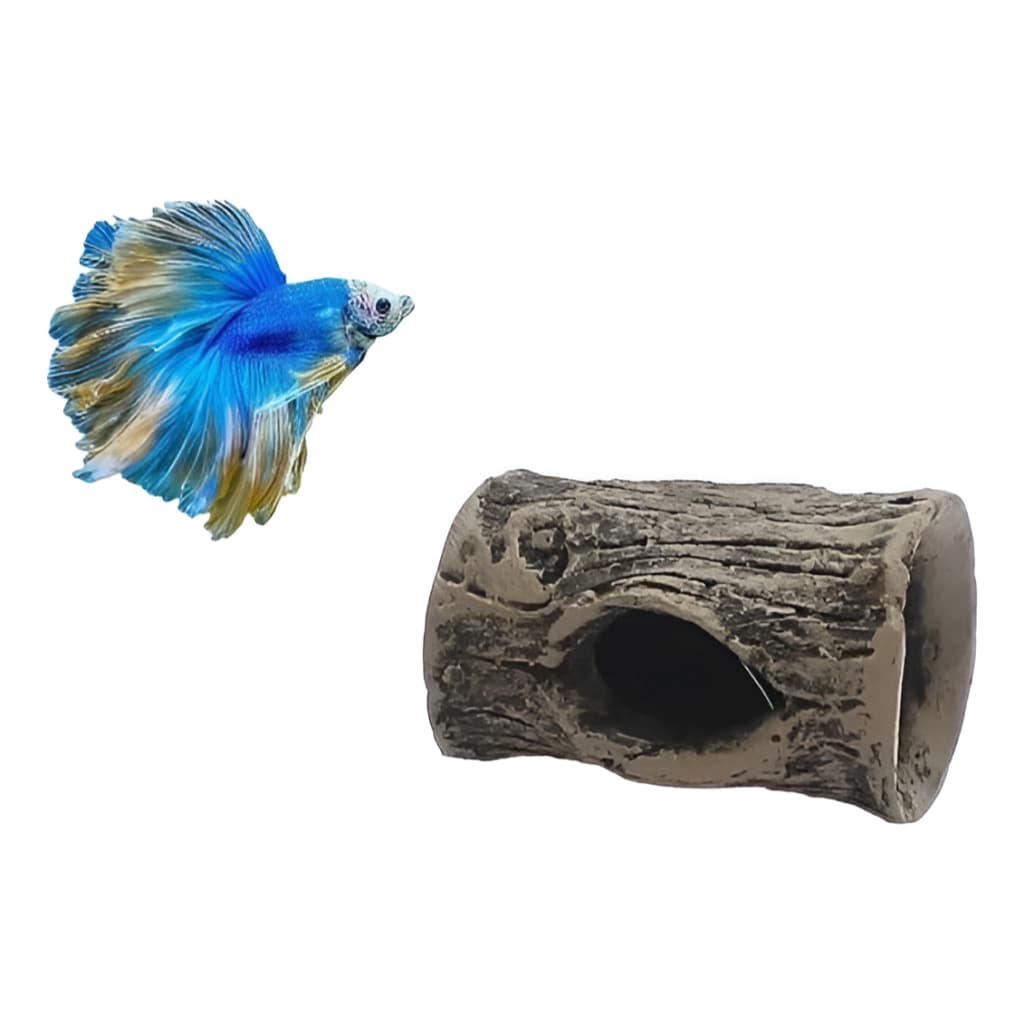 Tronco Mini Casinha Do Betta Enfeite Tubular Caverna Peixe Aquario