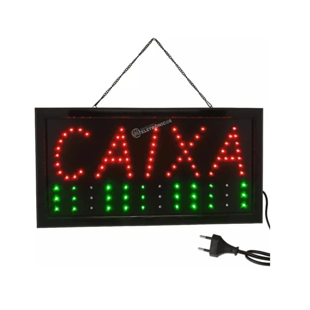 Placa Painel Letreiro Led Luminoso Caixa Loja 110v/220v