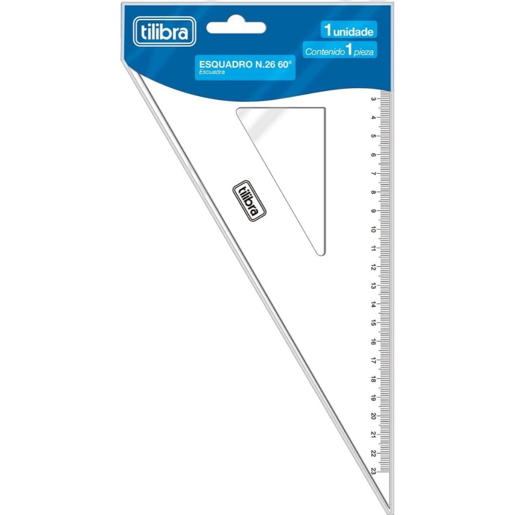 Esquadro Tilibra Profissional 40cm – Alta Precisão, Resistente e Ideal para Desenho Técnico e Escolar