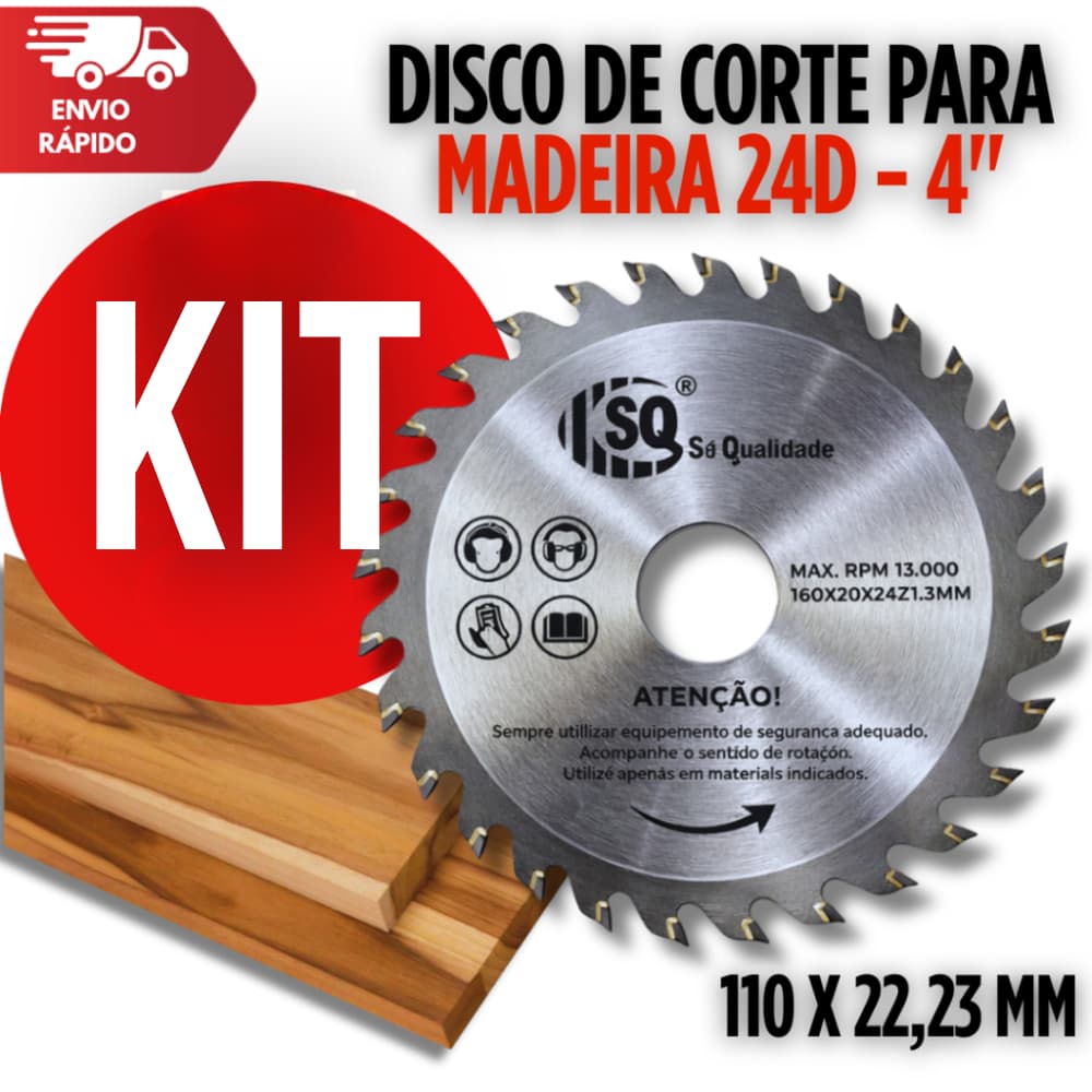 Discos de Corte Widea 110x22,23MM 24 Dentes para Madeira de paraa Serra Circular Esmerilhadeira Premium