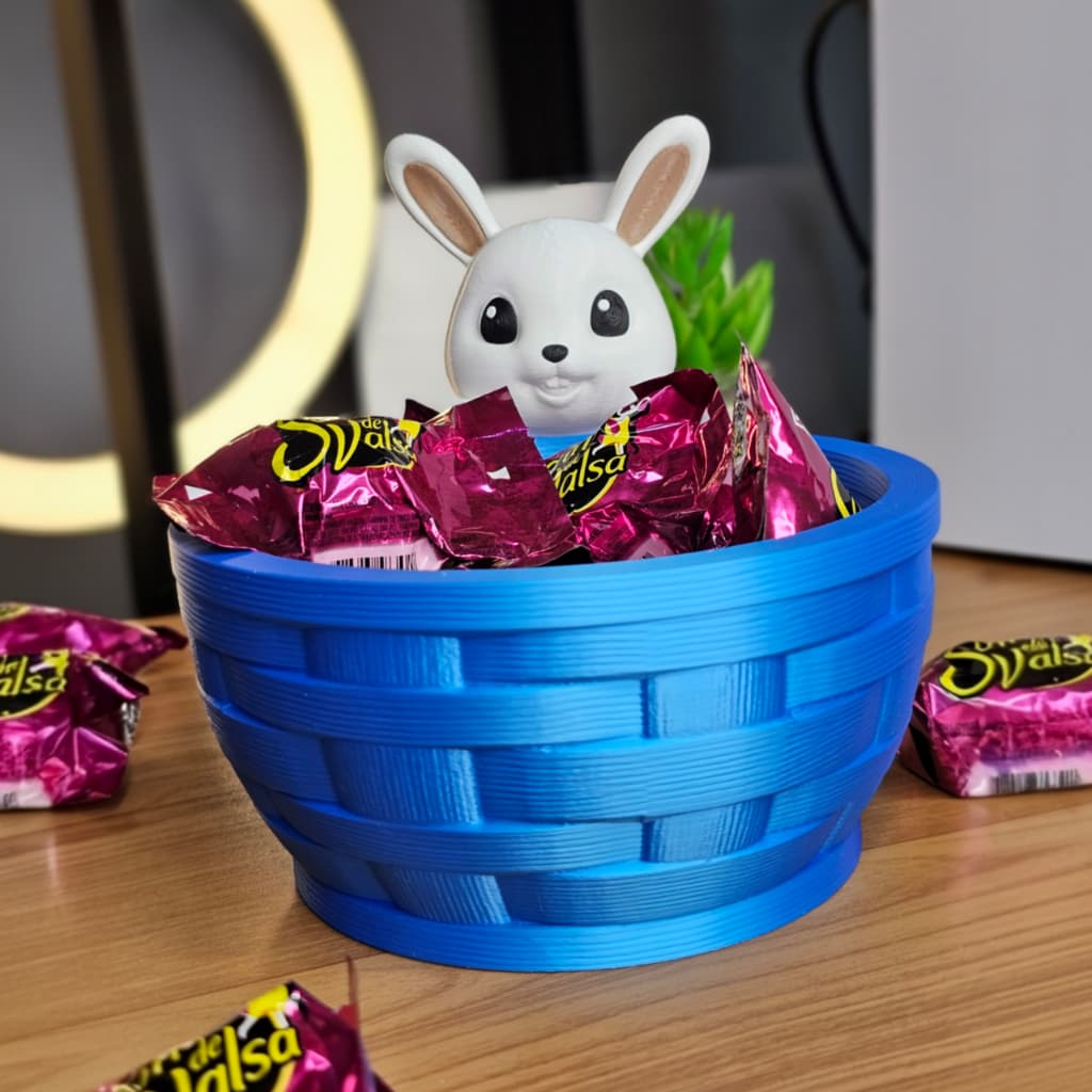 Cesta de Coelho da Páscoa Para Ovos de Chocolate e Doces (Não Acompanha Chocolate)
