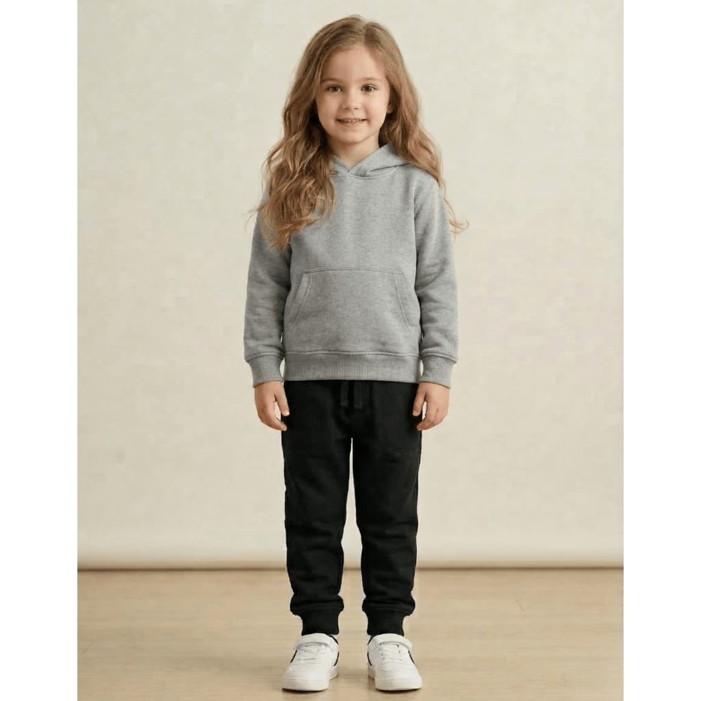Conjunto Infantil Moletom Ganguru Blusa de Frio Calça Moletom Moletom Gola caraca Casaco Menina e menino Unissex Bolso