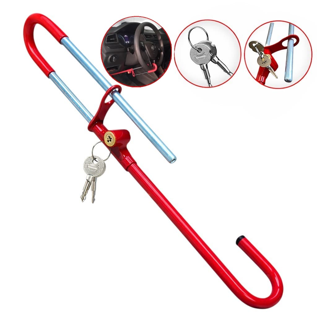 Trava com Algema Antifurto Volante Pedal Universal Segurança Automotiva