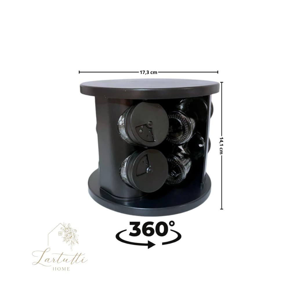 Porta Temperos Condimento Giratório 360° 6 Potes de Vidro Organizador Com Tampa Dosadora Oferta