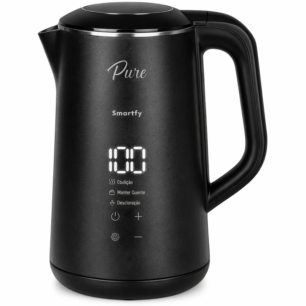 Chaleira Elétrica Smartfy Com Tela TouschScreen  1.6L 1500W 110V ou 220V