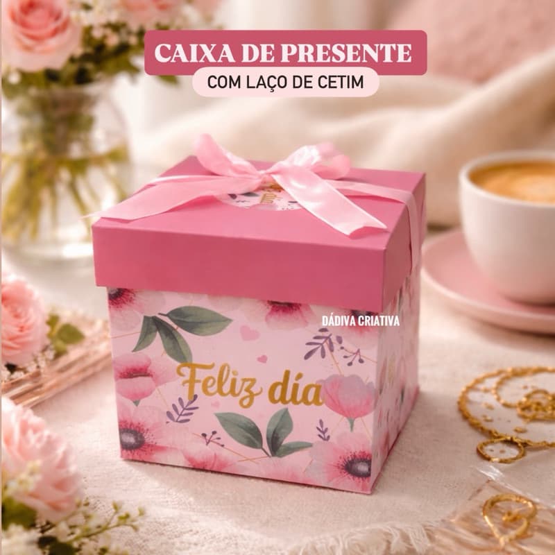 Caixa de Presente com Laço | Dia das Mães Aniversário Dia dos namorados