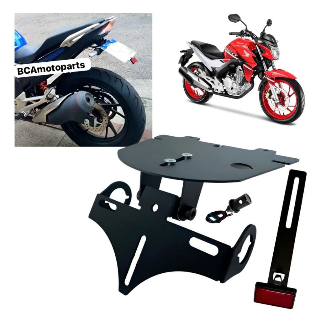 Eliminador De Rabeta CB 250F Twister Articulado Suporte De Placa Esportivo Retratil CB250F 2016 a 2022