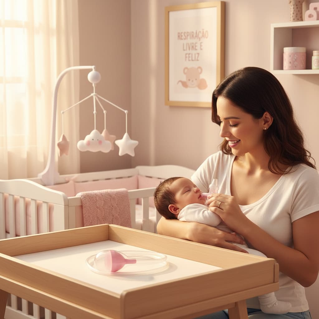 Aspirador Nasal Infantil Sucção Automática Seguro Eficaz Higiene Bebe Rosa