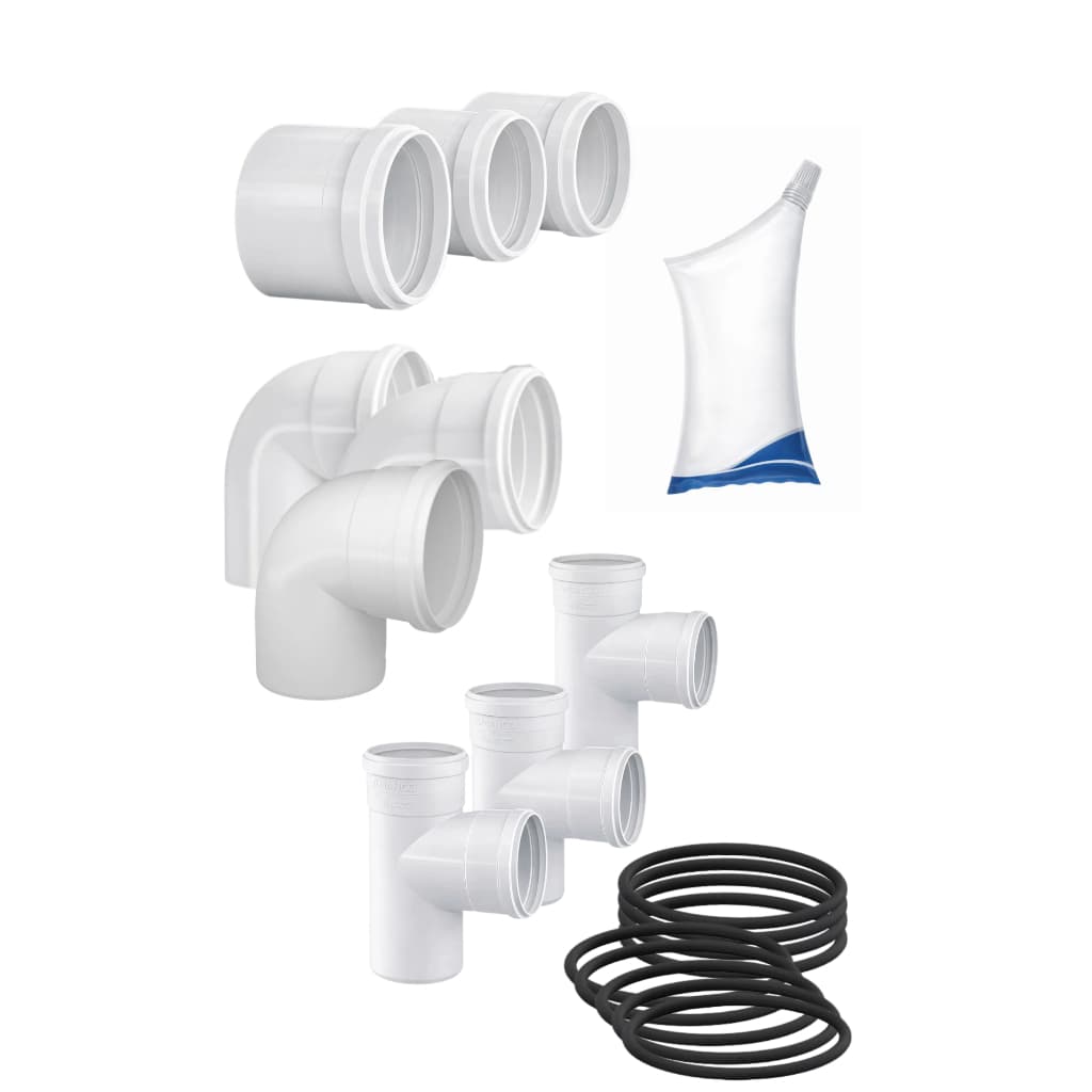 Kit Conexões 75mm Esg Amanco C/ Anéis + Pasta Lubrificante