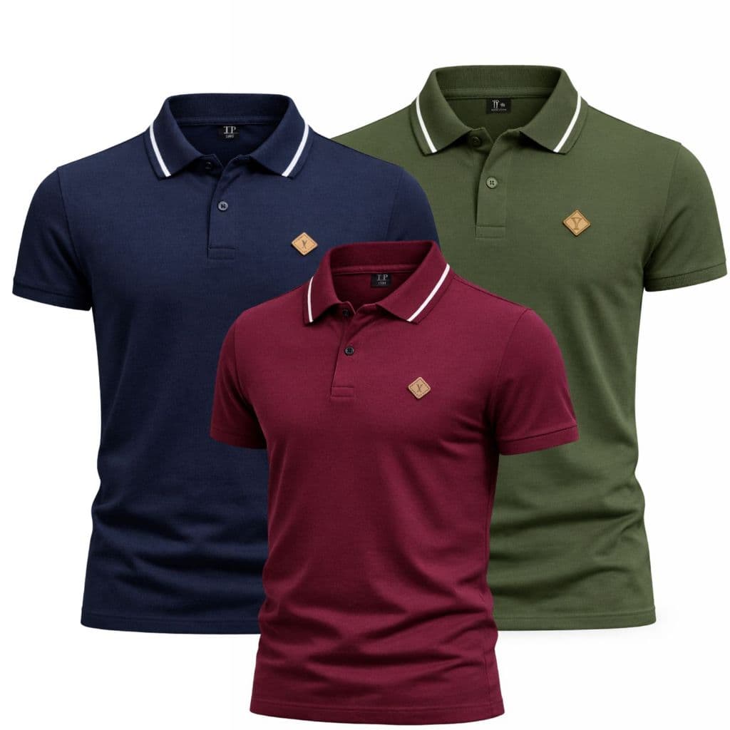 Kit 3 Camiseta Gola Polo Masculina 100% Algodão Basica Para Homem P ao GG