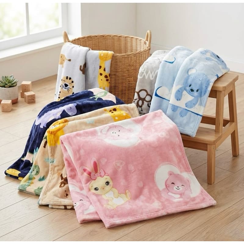 Cobertor Baby Flanel Toque de Seda Estampados 0,90 X 1,10CM