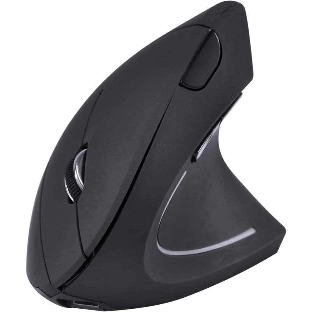 2.4GHz sem fio mouse vertical, 6 botões com luz RGB, 1600 DPI ajustável, para computadores e laptops