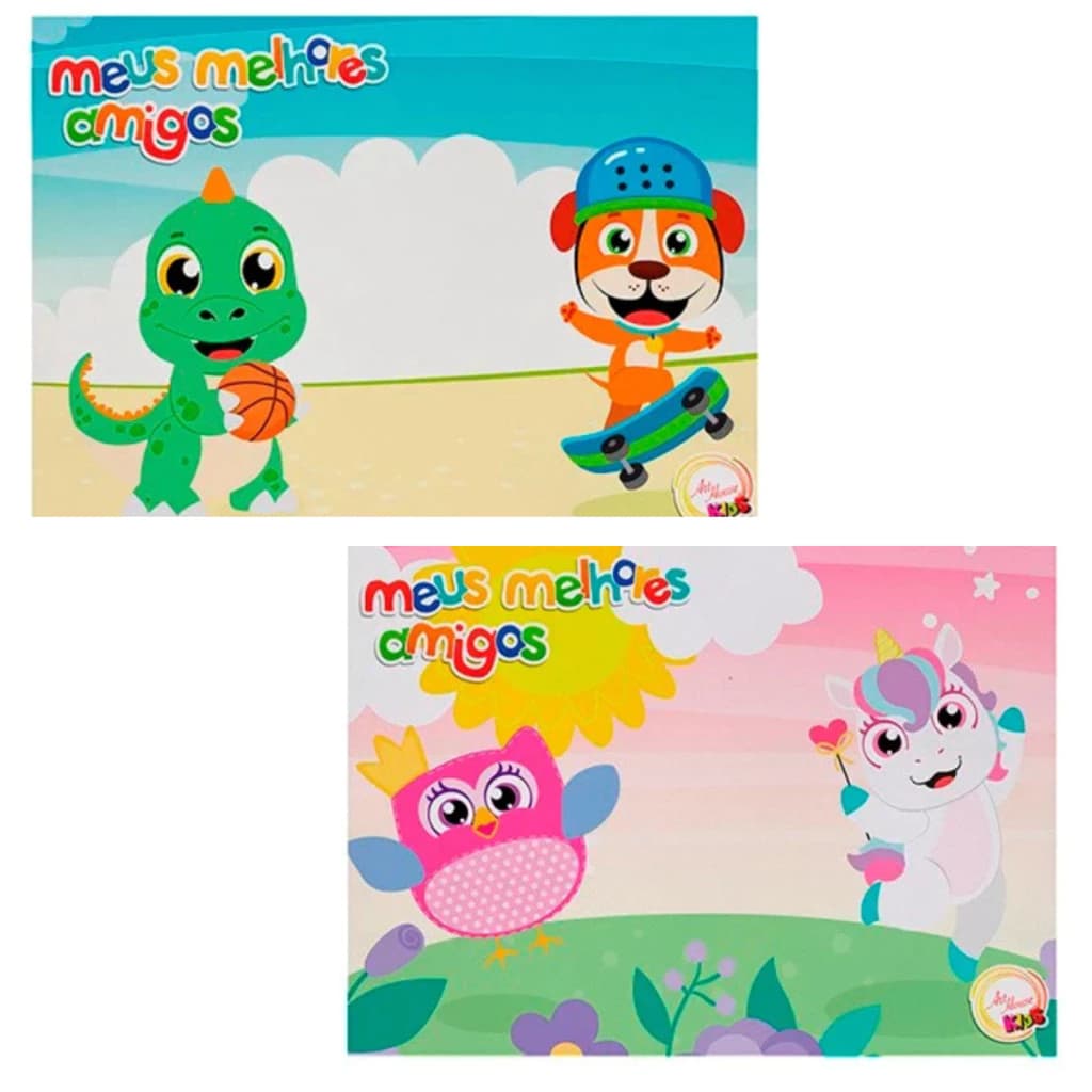 Jogo Americano Infantil Art house Unicornio e Coruja, Dinossauro e Cachorro