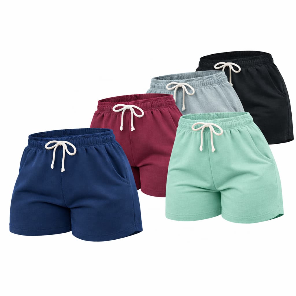 Kit 4 Short Feminino de Moletinho Curto Confortável Short Moletinho Feminino Básico Com Cordão