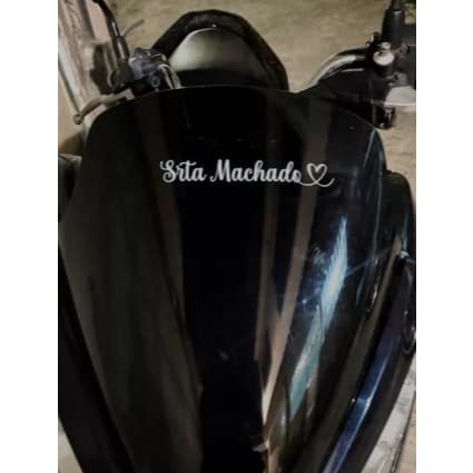 Adesivo nome da namorada na cor branca para carro moto e caminhão 15cm