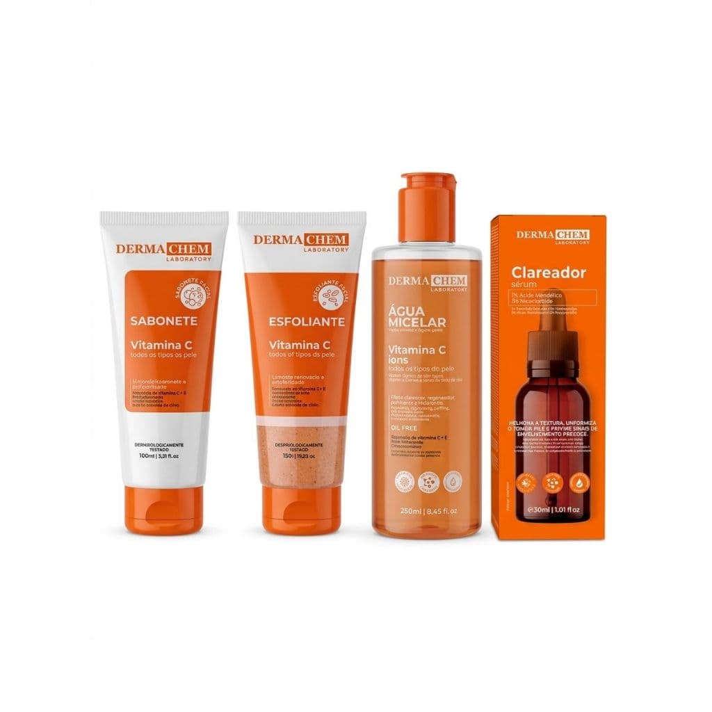 Kit Skin Care Dermachem Cuidado Facial com Vitamina C Para Todos os Tipos de Pele