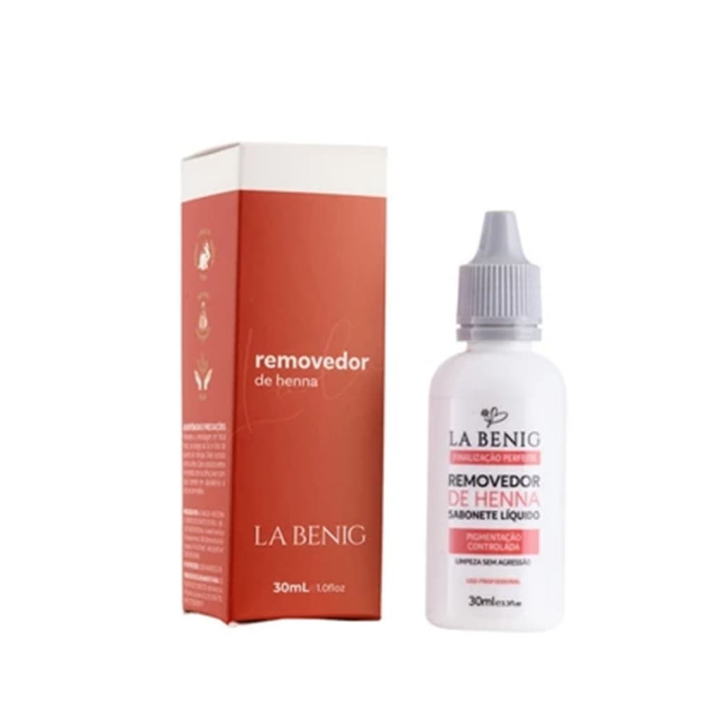 Removedor Líquido Henna Sobrancelhas Clareador Tira Manchas La Benig 30ml