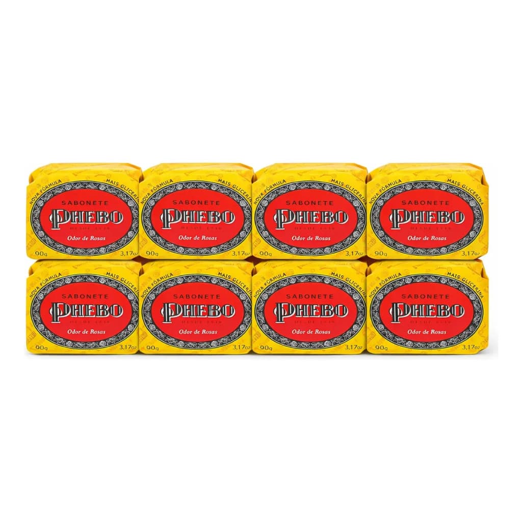 Kit 8 Sabonete Phebo Odor Rosas 90g Glicerina Original