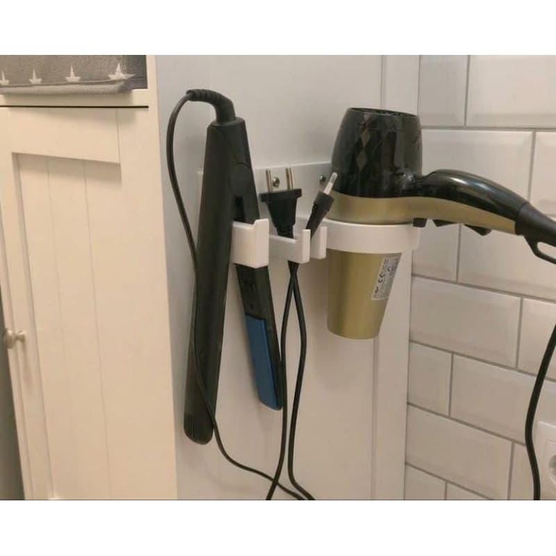 Suporte para Secador de Cabelo e Chapinha de Parede ou Armario – Acompanha Parafuso