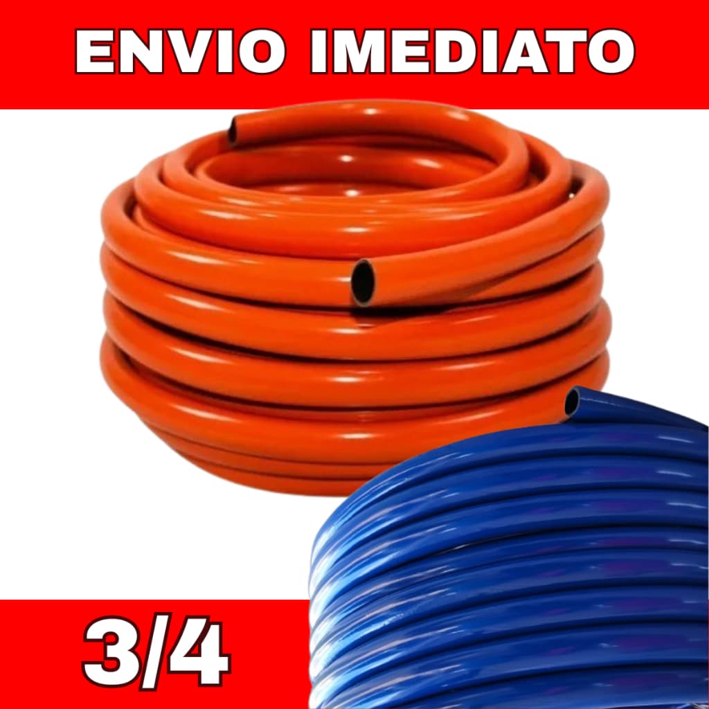 Mangueira 3/4 2,5mm Alta Vazão Uso em Bomba Poço Lava-Rápido Sítio - Azul ou Laranja